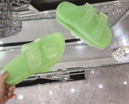 Chaussures de pantoufles Transparentes Candy Smooth TPU Matériau lâche 36-41
