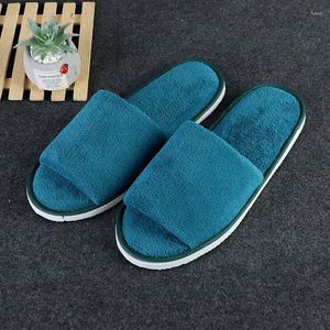 Pantoufles courtes en peluche en peluche non disposable Unisexe El Travel Spa Home Portable Guest Indoor Slipper Coral Chaussures