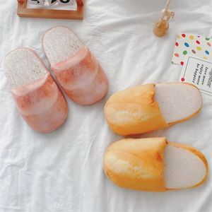 Pantoufles simulation pain motif de coton chaussures de coton chaude baguette intérieure fille fille douce et épaisse semelle non glissée mode