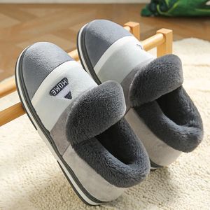 Slippers maat mannen grote winter warme pluche binnensoorglaasjes vrouwen zachte dikke bodem niet-slip comfort harige slaapkamer schoenen 23112 b81f