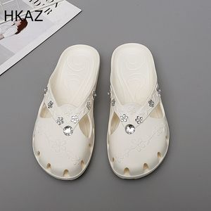 Zapatillas Slipper Moda Transpirable Plataforma al aire libre Baotou Mujeres Jelly Indoor House Beach Roma Hole Shoes en verano 230822