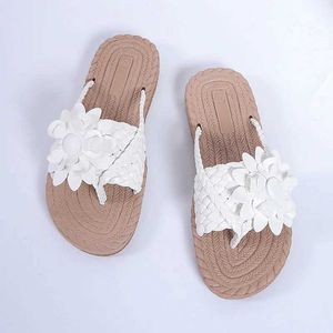 Slippels slippers Summer Fasion Women Flower Flip Flops Sandals Ladies Boo Style Open Teen Soes Casual Non Slip Slides H240326P1SM