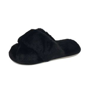 Slippers Slippers Winter Fasion Kleur Scène Volwassen Cross Cut Plus Geïsoleerde Womens Raccoon Slide H240326XG6R