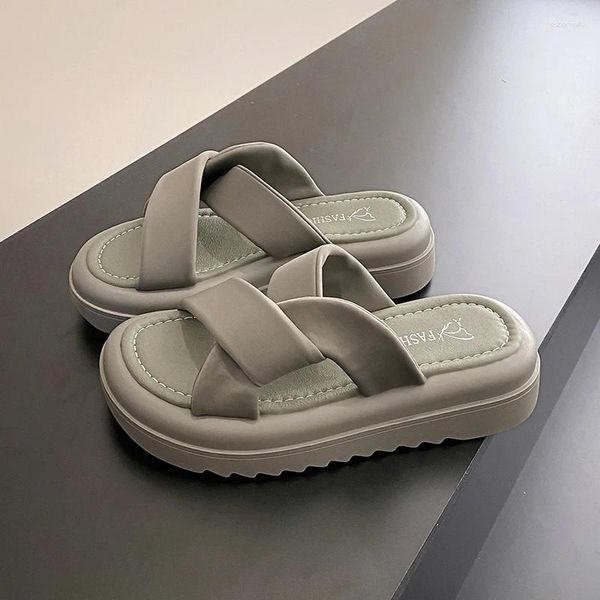 Zapatillas de suela blanda para mujer, calzado antideslizante para ocio en verano, zapatos de playa al aire libre, compras juveniles