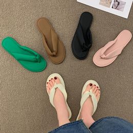 Slippers Effen Kleur Slippers Vrouwen Koreaanse Stijl Mode Grote Maat Schoenen Comfortabele Strand Sandalen Clip Voeten Chaussure Femmes