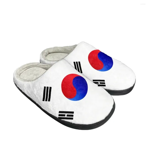Pantoufles de la Corée du Sud Country Flag Print Unisexe Spring Automne Cotton Coton Slipper Fashion Fashion Indigenous Art Keep Washing
