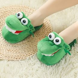 Slippels Stijl Katoen met bewegende mond niet -slip Home Funny Shoes Gifts Plush Toy Winter Ladies Slides 221124