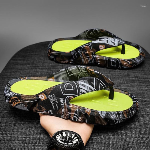 Zapatillas de verano con estilo para hombre, chanclas, plataforma suave antideslizante, cómodos zapatos de playa, toboganes para deportes al aire libre a la moda