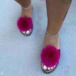 Pantofole Estate 2023 Marca da donna Fondo piatto Nappa Solid Plus Testa tonda per sandali da indossare esterni e