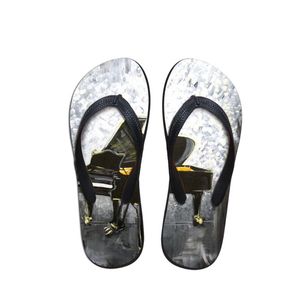 Slippers Zomer Strand Flip Flops Dames Sandalen Schilderen Kunst Printing Dame Flats Schoenen Piano Muziek Artist Master Sticks