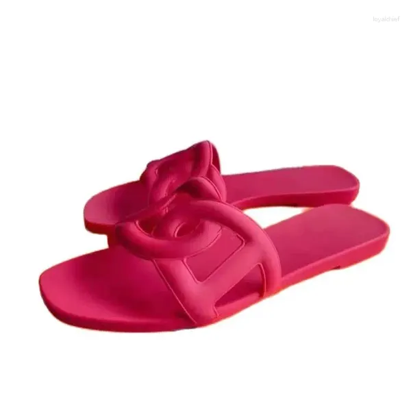 Slippers Summer Fashion Flats Sandals Femmes Jelly Flip Flops Plus Big Size Girls Ladies Outdoor Beach Chaussures