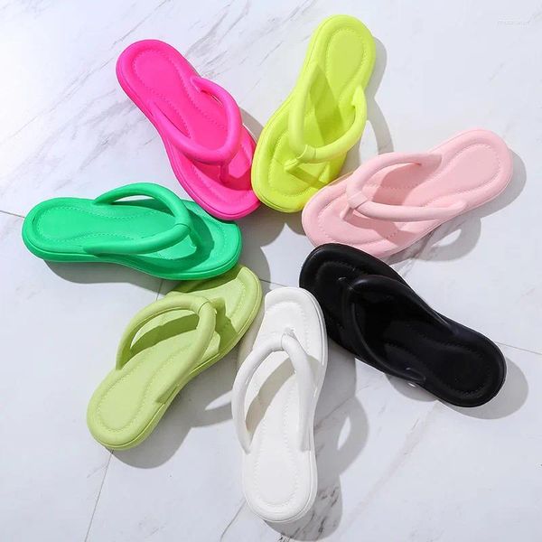 Slippers Summer Fashion For Home Outwear Simple Herringbone Wholesale Women's Leisure Color Color Beach Plastics Sandales