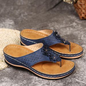 Slippels zomer plat sandaal voor vrouwen retro slippers platformschoenen zapatos de mujer 2023 dia's rubber binnen met