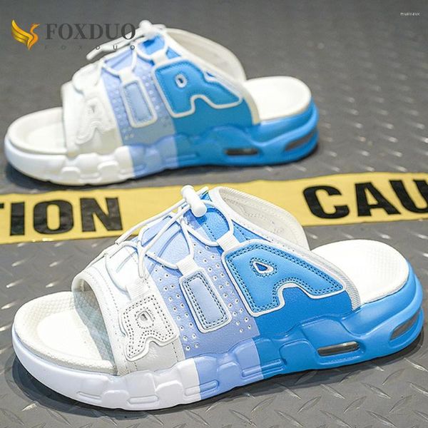 Zapatillas de verano para hombre, sandalias con cojín de aire, suela gruesa, zapatillas planas, toboganes de nube, chanclas deportivas, zapatos de playa para hombre al aire libre