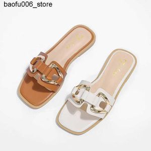 Pantoufles Été Slide Chaussures Plates Femmes Maison Plage Plancher De Luxe Slide Loisirs Femmes Été 2024 Sandales Femme Designer Livraison Gratuite Q240318