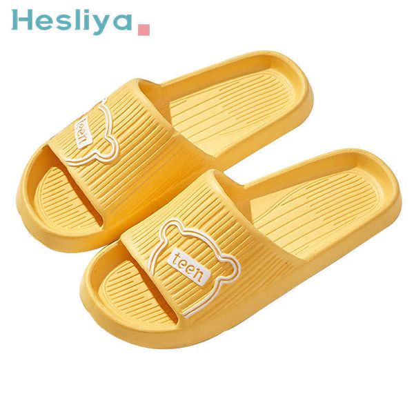 Zapatillas de verano para mujer, zapatillas para hombre, oso, gato, conejo, EVA, baño interior, plataforma gruesa, antideslizante, chanclas de dibujos animados, sandalias de playa, diapositivas Z0317