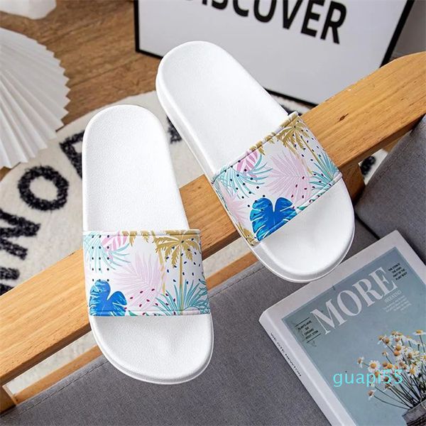 Zapatillas de verano para mujer, zapatilla con estampado de palmera, plataforma de baño, sandalias para mujer, chanclas antideslizantes para playa a la moda