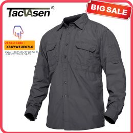 Zapatillas Tacvasen camisas tácticas para hombres de verano camisas livianas de secado rápido camisas militares de manga larga camisas de carga al aire libre