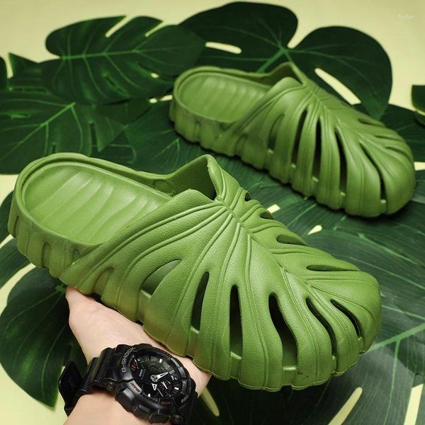 Pantoufles à fond épais Eva Cloud doux pour femmes, tongs antidérapantes pour la maison, sandales d'extérieur, chaussures en bambou à dos de tortue