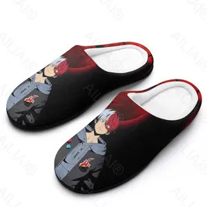 Slippers Todoroki So (5) Sandalen pluche casual houd warme schoenen thermische heren dames slipper bed mocassin anime kinderen