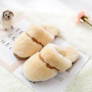 Slippers Top Quality Femmes Fashion Mouton Hair Unisexe