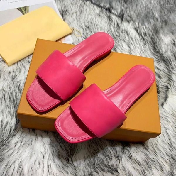 Zapatillas TopSportMarket Revival Flat Mules Slipper Hombres Mujeres Diapositivas Sandalias Zapatos de diseñador Negro Rosa Naranja Azul FRENTE AL MAR