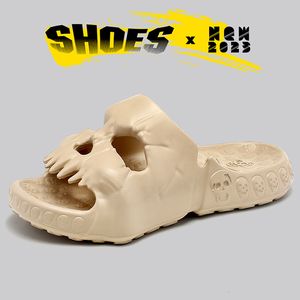 Zapatillas unisex cráneo moda casa antideslizante suave zapatos de fiesta casual hombres mujeres diapositivas ligeras 230417
