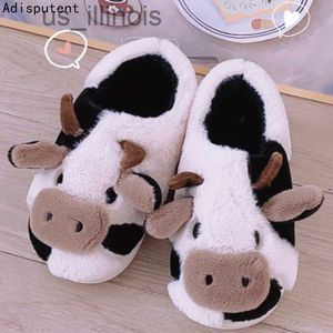 Chaussons Mise À Niveau Mignon Animal Pantoufle Pour Femmes Filles Kaii Fluffy Hiver Chaud Pantoufles Femme Dessin Animé Lait Vache Pantoufles Maison Drôle Chaussures J230728