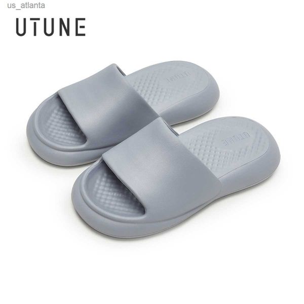 Slippers utune Massage Femmes Mute Air Cushion épaisse semelle Sole Baignoire intérieure Eva Chaussures Softs Soxe Men Men Sandales extérieures d'été H240416 TVUP