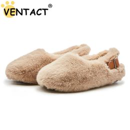 Slippers Ventact 2023 Winter Nieuwe slippers voor vrouwen Fashion Flats schoenen Woman Warm Fur House Casual Dagelijkse Outdoor Lady Cozy Homwear Z0215