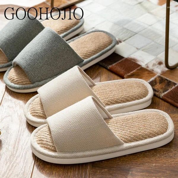 Slippers Vintage Summer lin Unisexe Casual Shoes Tlides tongs Fippe Femme Indoor Hommes doux sandales canne respirante