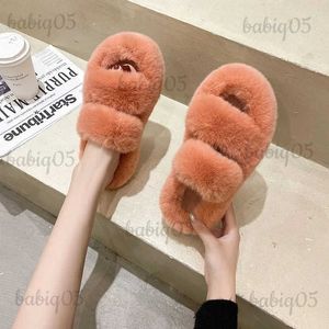 Slippers Warme Pluizige Thuis Slippers Vrouwen 2023 Nieuwe Winter Bont Voor Platte Platform Gezellige Fuzzy Huis Indoor Schoenen Koreaanse Slides t231121