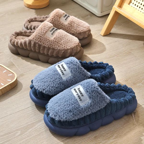 Slippers Chauds doux hommes pantoufles Slippétes gratuites