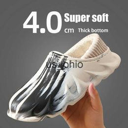 Slippers Waterdicht Outdoor Mannen Vrouwen Slippers Winter Warm Pluche Harige Dikke Antislip Hakken Zachte Mode Super Patroon Man Gezellige schoenen J230712