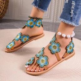 Slippers trouwschoenen voor vrouwen sandalen dames zomer casual bloemen bohemian stijl strand groot formaat wig jonger dan 10