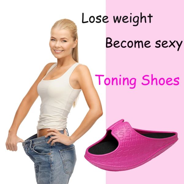 Pantoufles de perte de poids les pantoufles jambes minceur de chaussures de toning hanches façonner les sandales de la maison de fitness épais augmentent les flops de filp pour être plus sexy