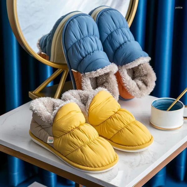 Slippers Hiver Cozy Eva Femmes chaudes Chaussures imperméables plates Plat Couples Home Indoor Outdoor Soft Zapatos Mujer