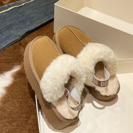 Slippers Winter Fashion 2024 Nouvelles pantoufles Fashion épaisse fourrure Mini Flat Women's Casual Warm Shoes Soft Home Femme's Slippers Flipflops