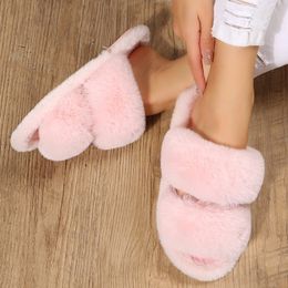 Zapatillas de invierno mullidas mujeres casa piel de casa para planos acogedores zapatos de interior borrosos coreanos suaves diapositivas de confort 230831