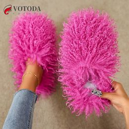 Slippers Winter Harige Schoenen Dames Bont Slippers Pluizig Faux Mongools Bont Slippers Warme Pluche Slippers Fuzzy Slippers Luxe Schoenen Vrouw 231212