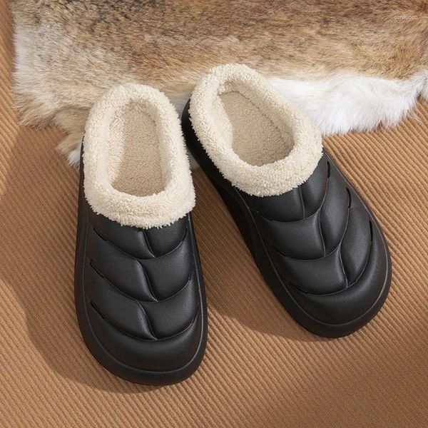 Slippers Winter Home Coton for Men Eva Shoe étanche à l'intérieur de l'intérieur Portez bien simple style mode couple Slipper Chaude peluche