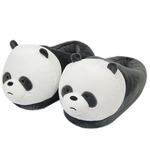 Pantoufles Hiver intérieur Panda femmes pantoufles dames mignon animaux en peluche chaud fourrure chaussures Couple maison chambre floue Slipers ours hommes curseurs 230925