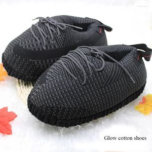 Pantoufles d'hiver en coton chaud unisexe, chaussures confortables en peluche pour la maison, chaussures à enfiler pour les amoureux du pain pelucheux, baskets à Air doux, taille unique