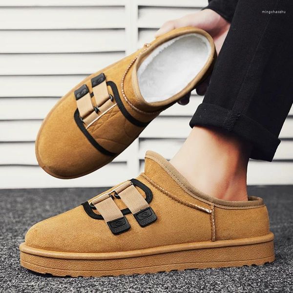 Zapatillas de invierno para hombre, cálidas, de felpa, diseño personalizado, zapatos de algodón, cómodas, para interior, hogar, informal, exterior, suave, 39-44