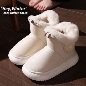 Pantoufles Chaussures d'hiver femmes chaud moelleux fourrure bottes de neige en plein air Faux daim haut cheville Botas Mujer plate-forme épaisse pantoufle 230926