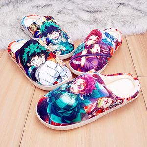 Zapatillas Zapatillas de invierno para hombres Mujeres Niños Anime Demon Slayer Tanjirou Nezuko Itachi Sasuke Cosplay Shoes Home Cute Indoor Warm Boots T221110