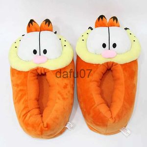 Pantoufles Hiver chaud Orange chat cheveux courts Orange pantoufles mignon dessin animé pantoufles en peluche diapositives unisexe Couples maison chambre pantoufles chaussures x1011