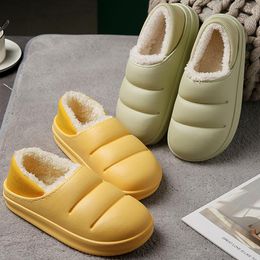 Slippers Winter Dames Katoen Waterdicht Warm Pluche Schoenen Mode Indoor Home Dikke Se Schoeisel Antislip Sid Paar