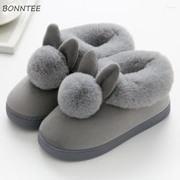 Slippers winter vrouwen mode warme mooie pluche huisschoenen Koreaanse stijl dames chic dik bodem platform slipper