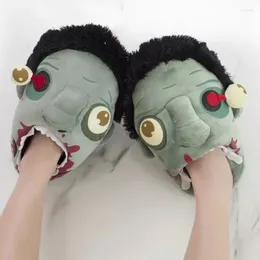 Slippers Winter Women's Indoor drôle sandales bizarres zombies House zombie confortable Coup de chambre chaude Cadeaux d'Halloween